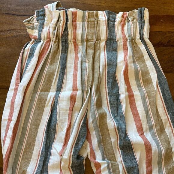Tie-Waist Huston Pull-On Crop Pants in Stripe | SZ XS - Picture 8 of 12